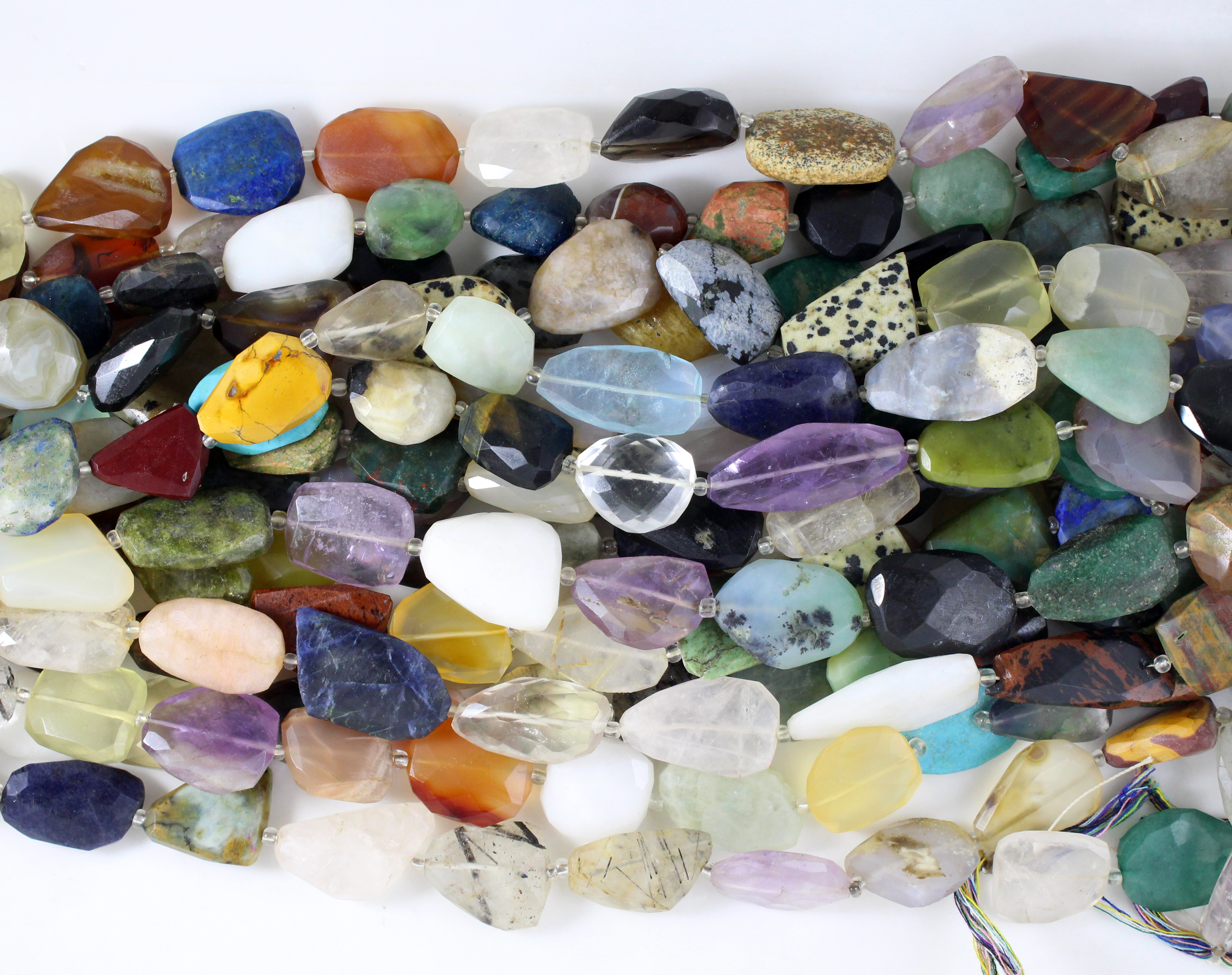 Mix Stone Flat Nugget Beads