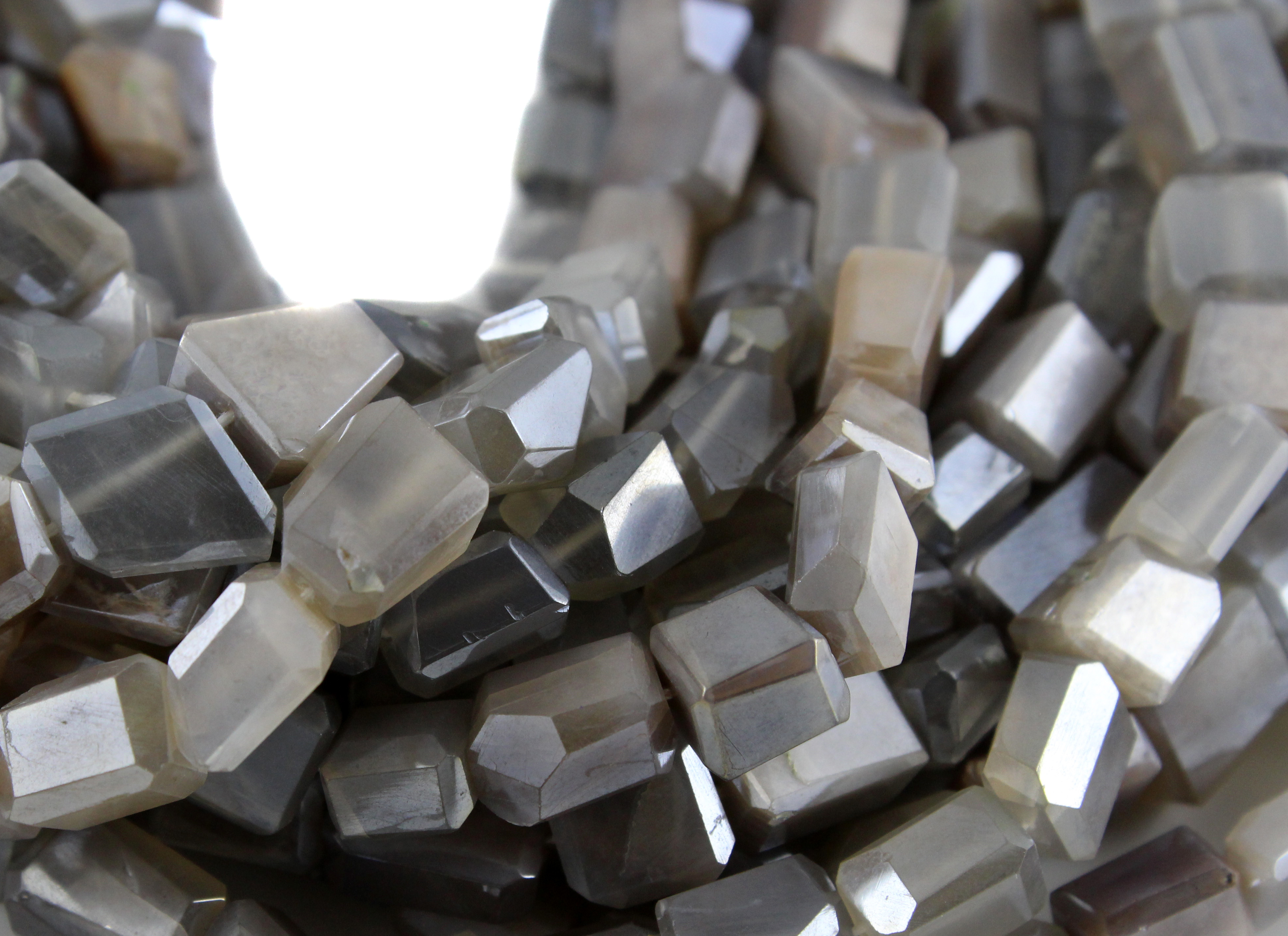 Moonstone Coated Beads - Faceted Pink Moonstone Nuggets, Metallic Coating, Variable Size, Durable Material
