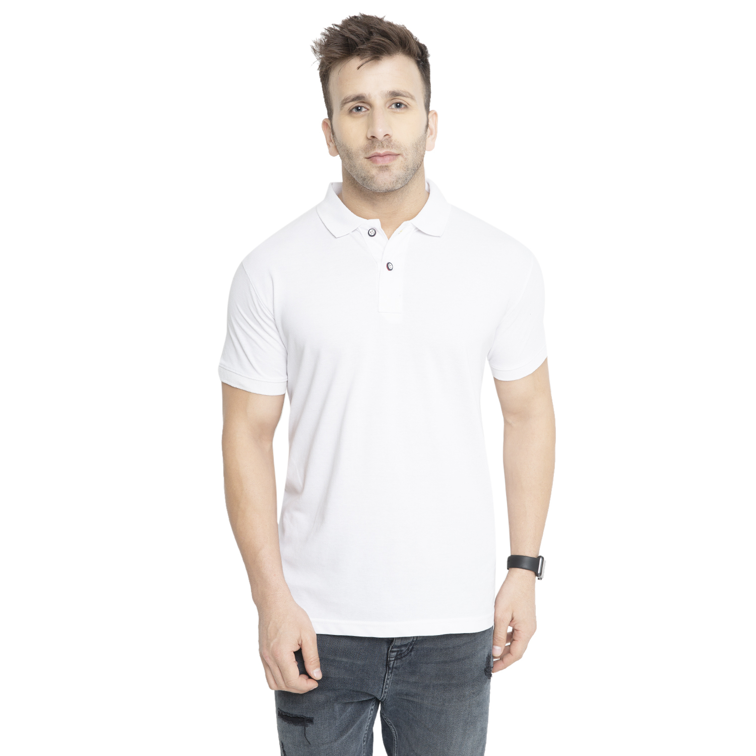 Mens Casual Basic Polo T-shirt - 80% Cotton 20% Polyester, Sizes: L, M, Xl, Xxl | Colors: Red, White, Anthra-grey, Navy, Light Blue, Aqua, Short Sleeves