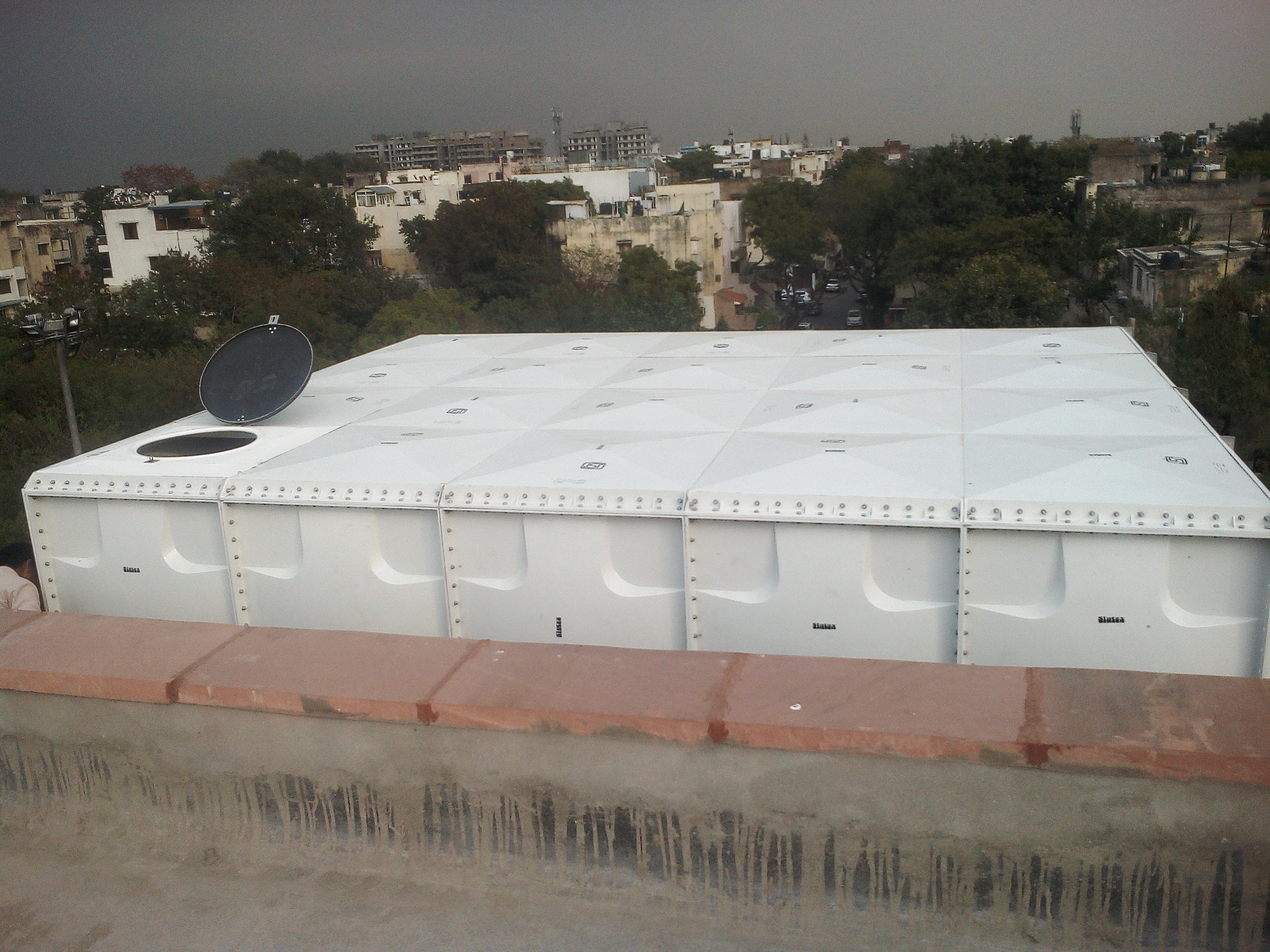 Frp Panel Tank - 10mm Thickness, 10 Meters High | 10000 Liters Capacity, Rectangular Shape, White Color