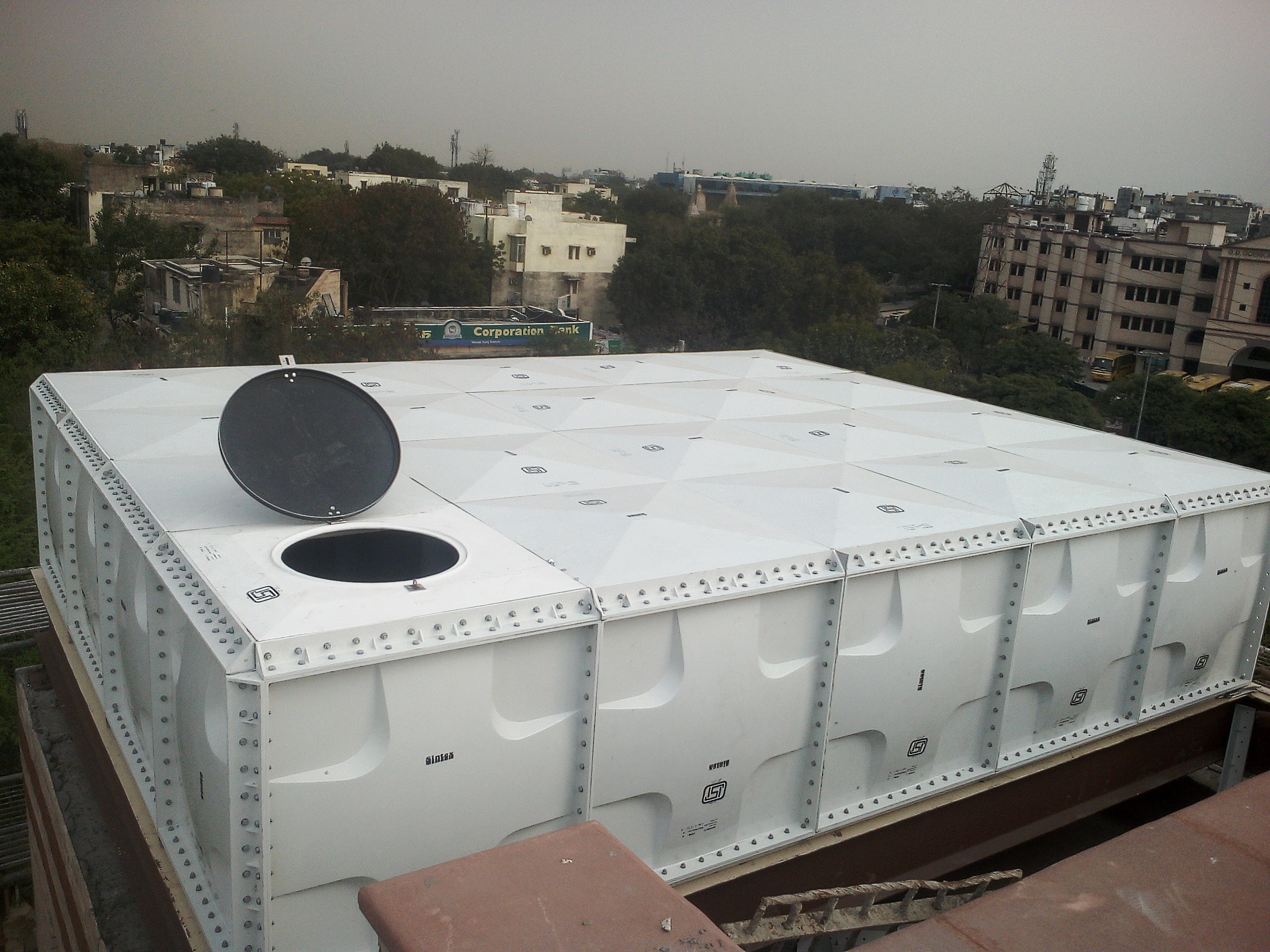 Frp Panel Tank - 10mm Thickness, 10 Meters High | 10000 Liters Capacity, Rectangular Shape, White Color