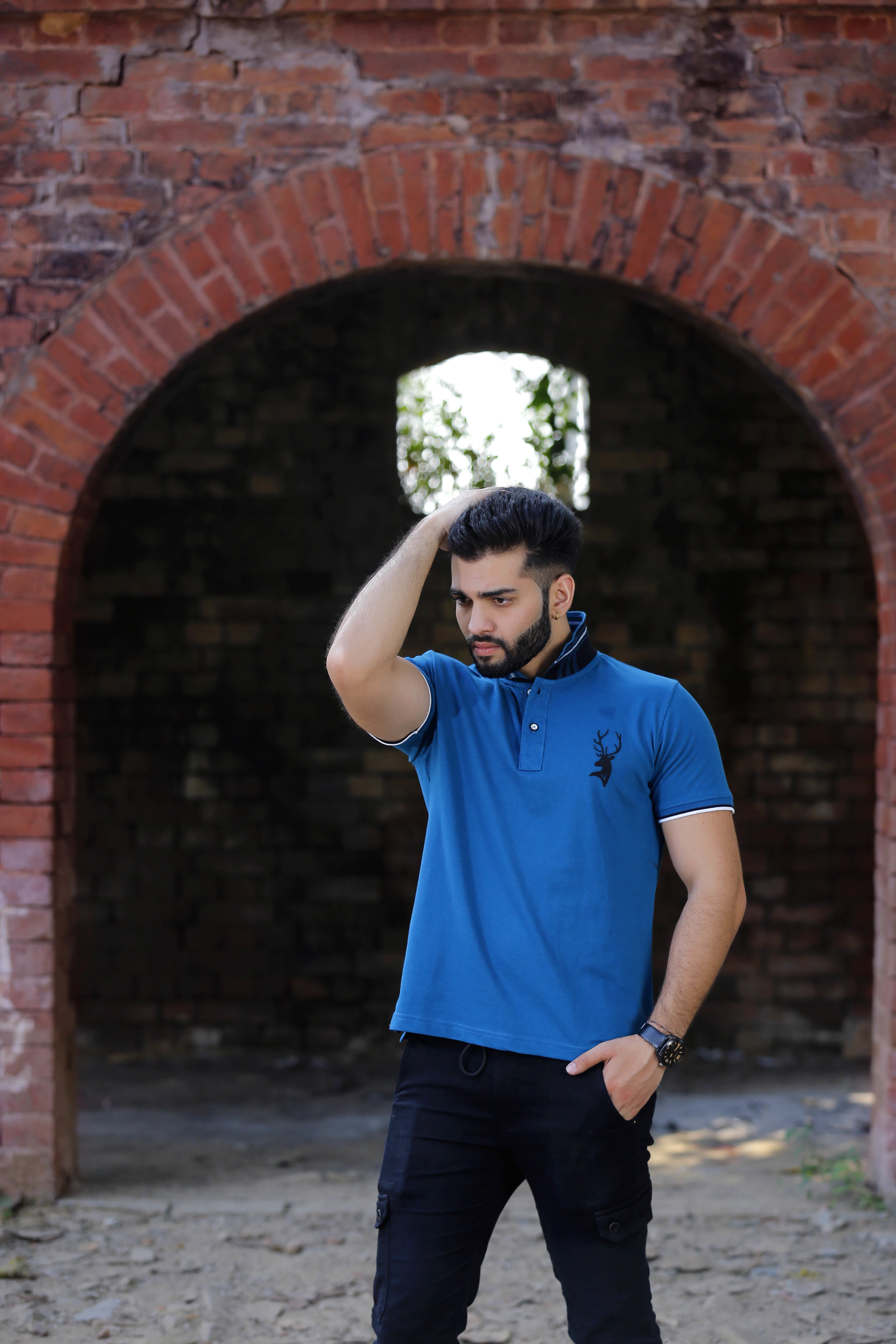 Mens Jacquard Polo T-shirt - Cotton Blend, Sizes M-xxl, Colors Pink, Navy Blue, Black | Short Sleeves, Plain Pattern, Fashionable Casual Attire For Ages 15-65