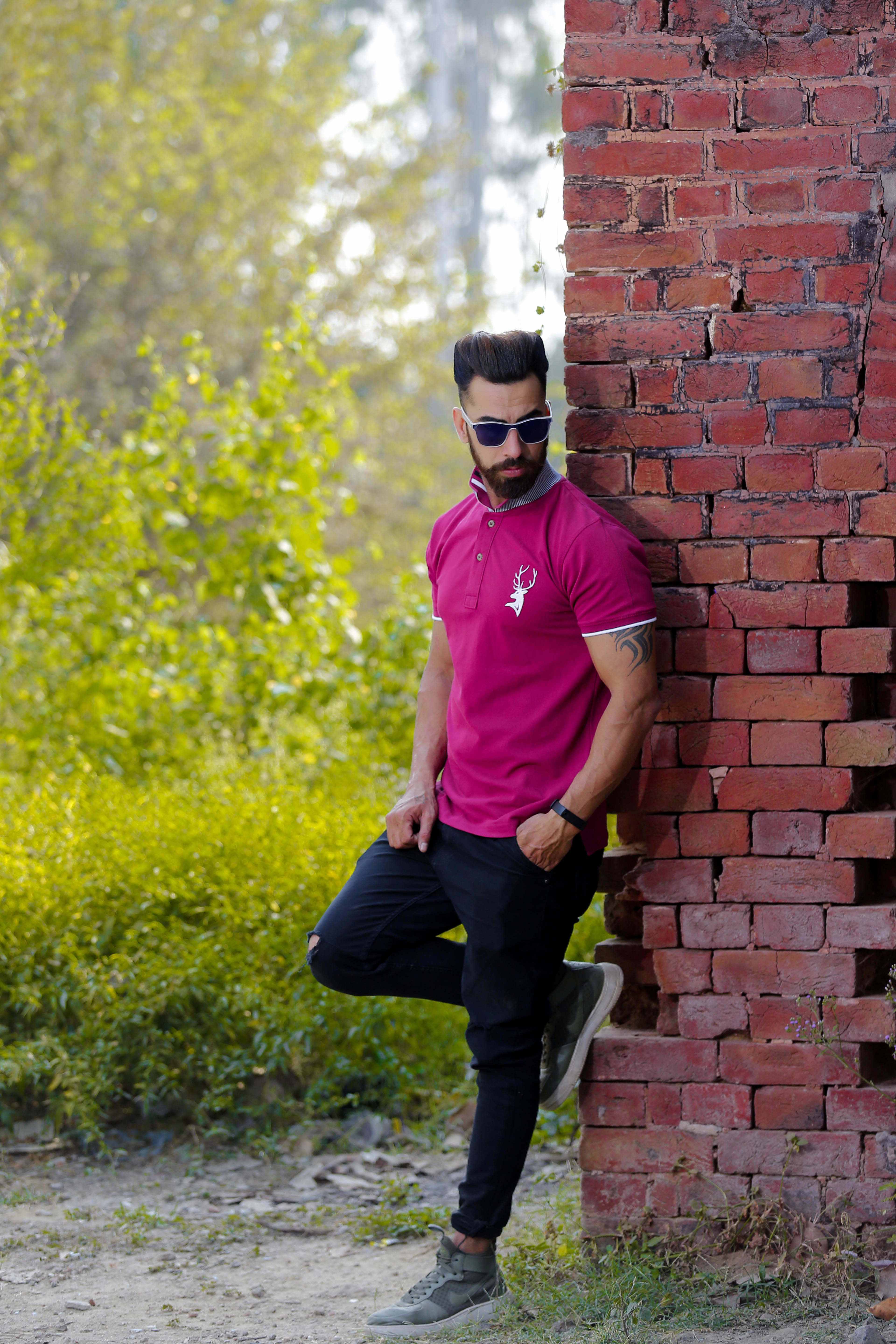 Mens Jacquard Polo T-shirt - Cotton Blend, Sizes M-xxl, Colors Pink, Navy Blue, Black | Short Sleeves, Plain Pattern, Fashionable Casual Attire For Ages 15-65