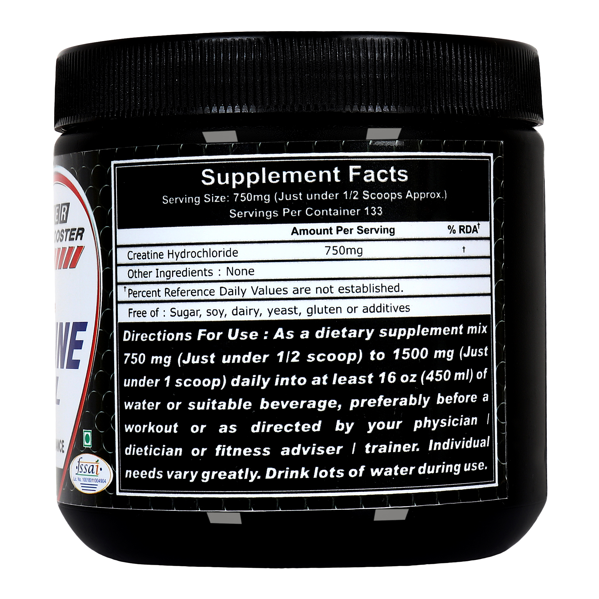 Creatine Hcl - 200g Plastic Bottle, 100% Pure Formula | 2 Veg Capsules, Fast Absorption, Muscle Building, No Side Effects, High Solubility