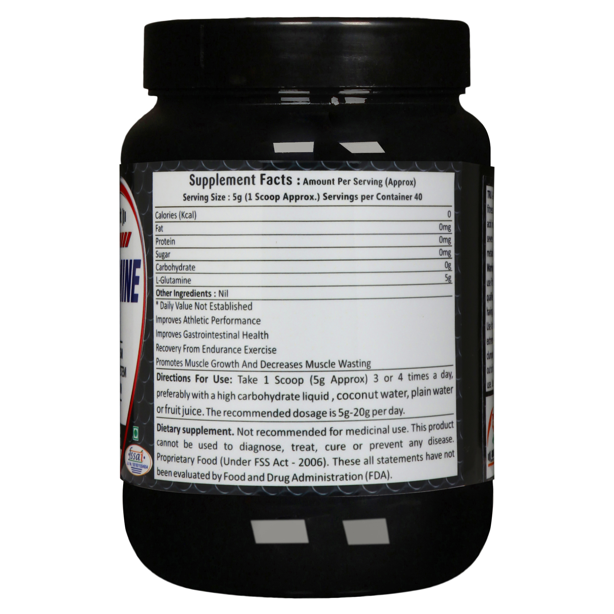 L - Glutamine - Food Grade Powder | 100% Purity, Boosts Immunity, Enhances Gastrointestinal Health, Improves Metabolism & Muscle Repair