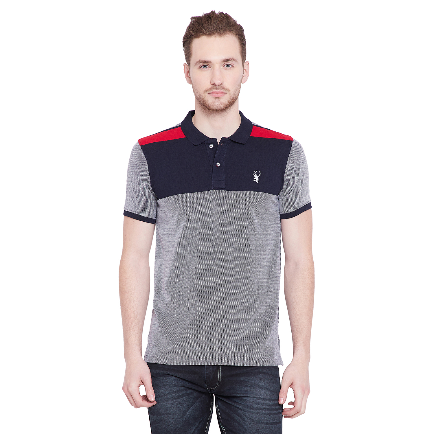 Mens Designer Polo T-shirt - 80% Cotton 20% Polyester, Sizes L, M, Xl, Xxl | Round Neck, Short Sleeves, Available In Blue, Navy, Grey, Pink, Black, White