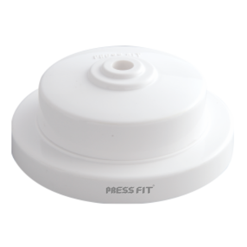 Pressfit Plastic Ceiling Rose Plate - Plastic Material, Round Shape, White Color | Electrical Outlet Connection For Ceiling Fans, Tube Lights, Lamps