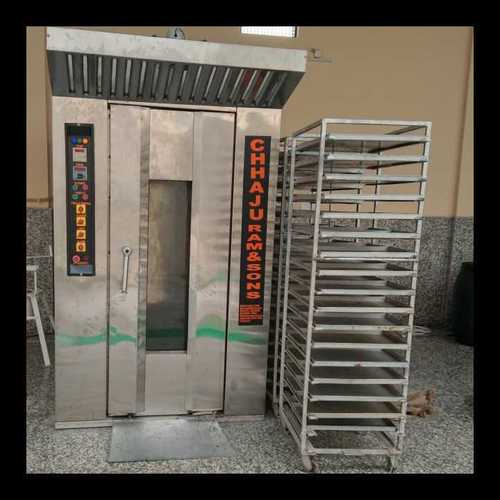Rotary Rack Oven - Stainless Steel, 100x80x160cm, 10 Trays | Even Baking, High Capacity, Easy Operation, Durable Design, Efficient Heating, Consistent Results