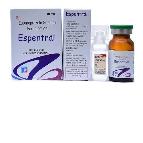 Esomeprazole - 40 Mg Vial | Finished Injectable for Stomach Ulcers and GERD, Suitable for Adults and Children, WHO-GMP Certified, Store in Cool Place