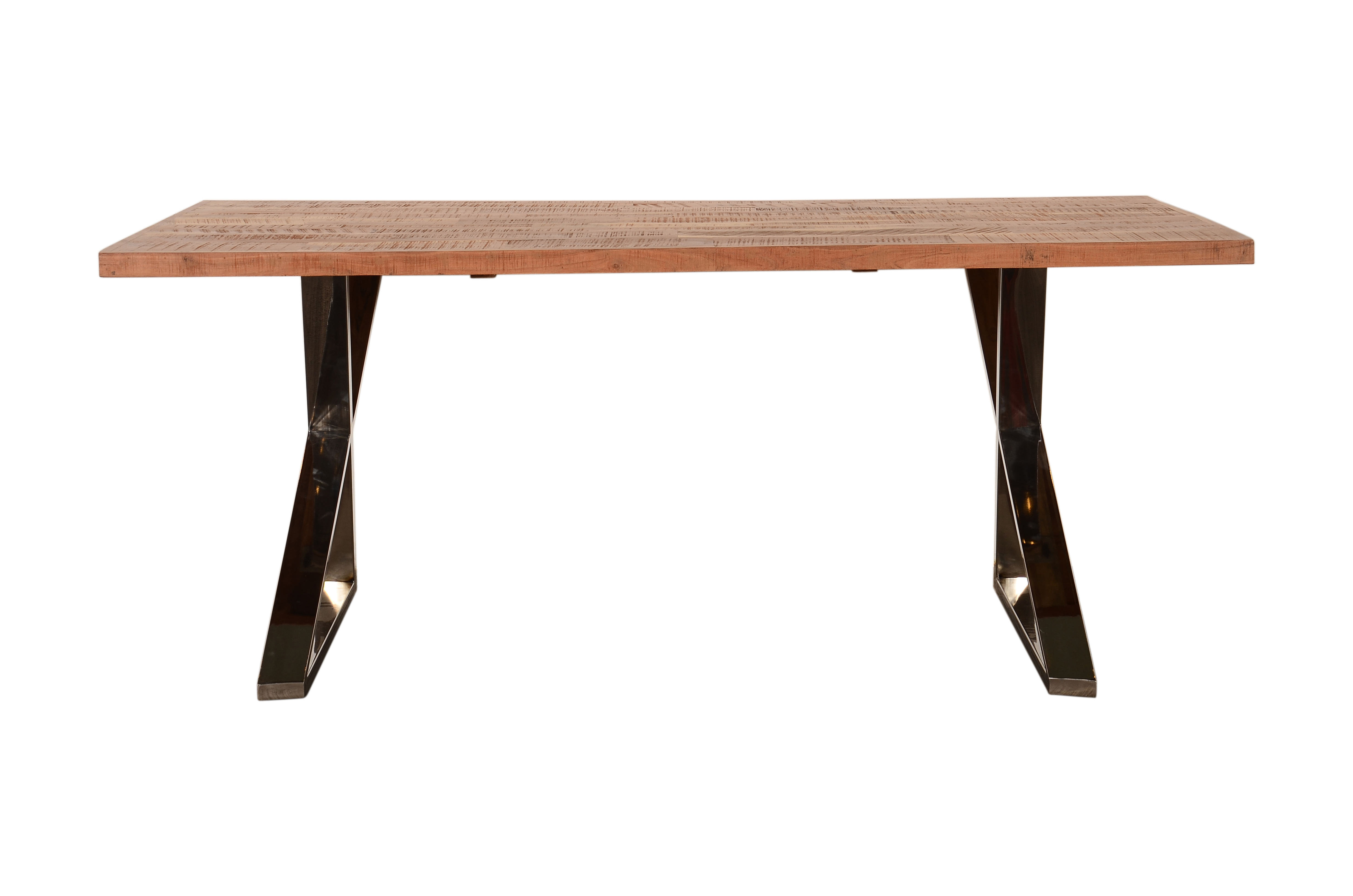Handmade Wooden Dining Table With S.s.leg