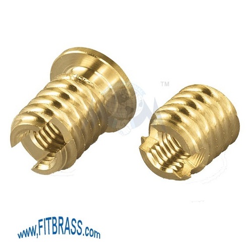 Brass Self Tapping Inserts - Customized Drawings, Natural Finish, 0.10 mm Tolerance, Precision Engineering