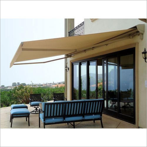 Tarpaulins Retractable Awnings - Waterproof Polyester, Adjustable Height: 22-54 Inch, Chrome Finished Metal, Intricately Carved Edges, Elegant Design