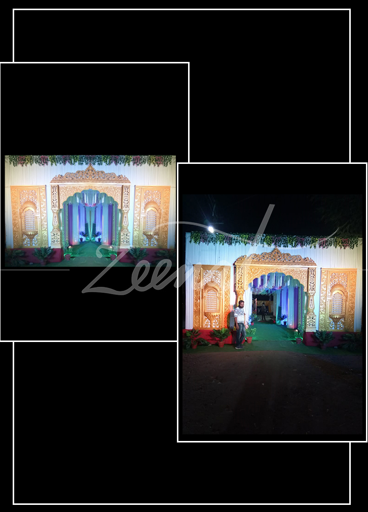 White And Golden Wedding Gate