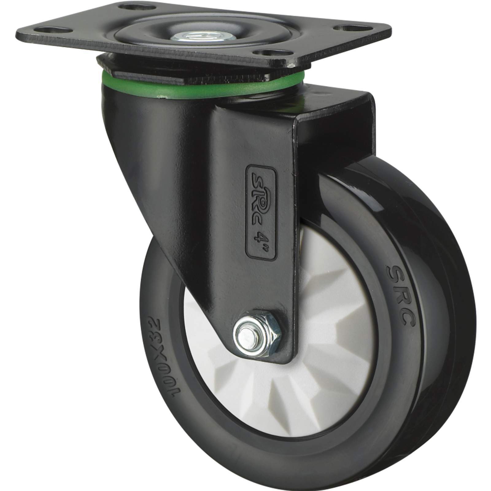 Pu Caster Wheel - 74 Mm Load Height, 25 Mm Tread Width | High Strength, Noise-reducing Lubricated Bearings, Ergonomic Brake, Rust And Abrasion Proof, Polyurethane Material