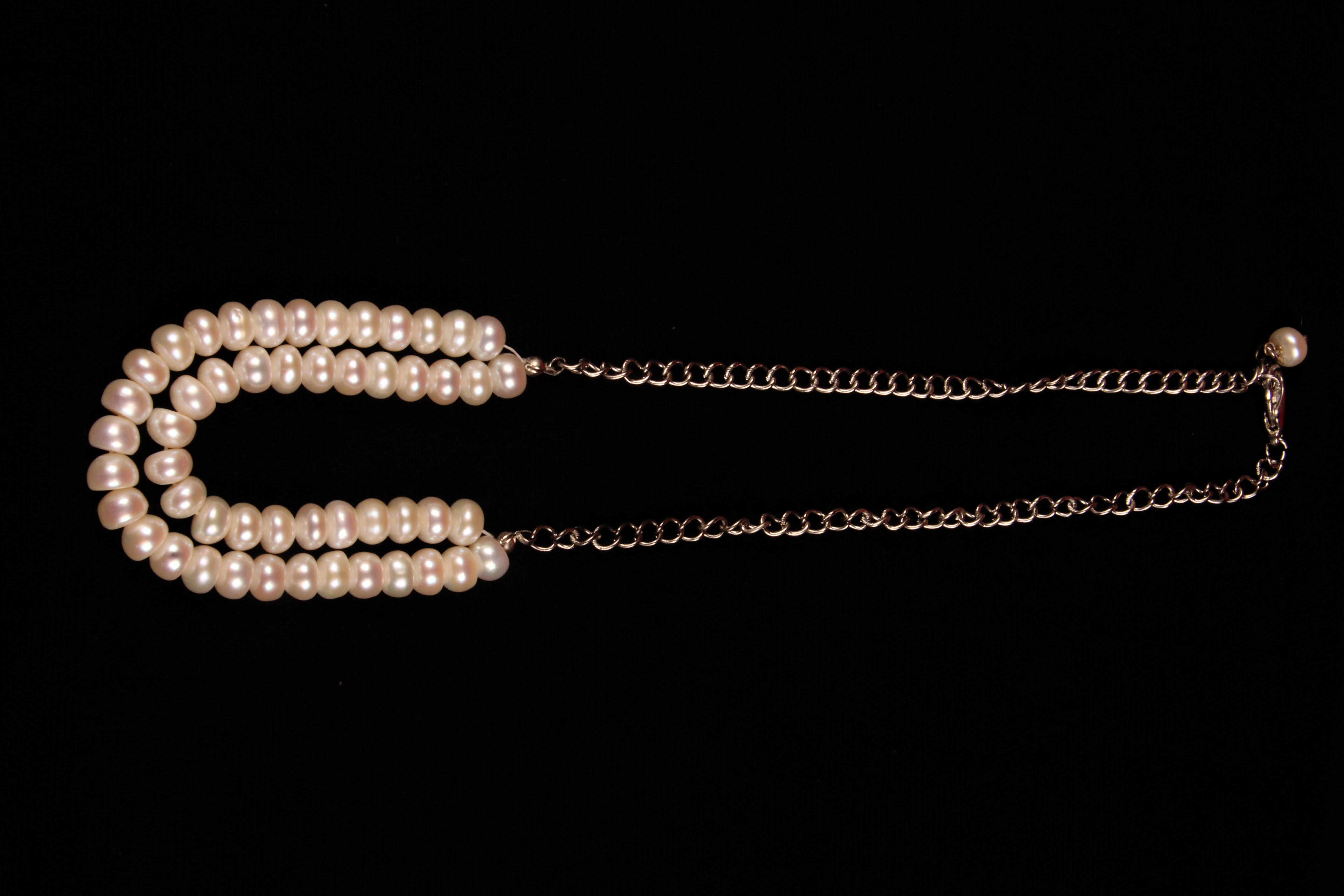 Freshwater Pearl Necklace - 18 Inches, White 6-7mm Round Smooth Beads, Lobster Clasp, Cable Chain