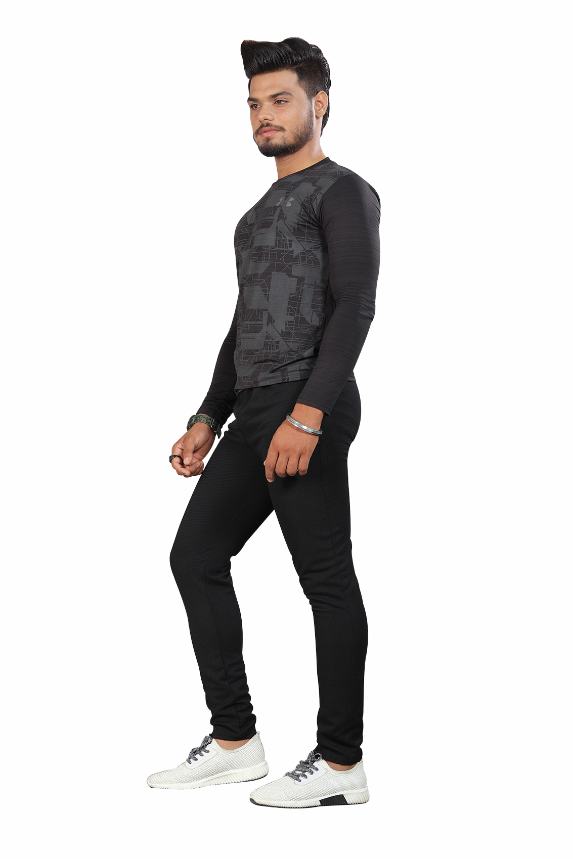 Track Pant - Polyester Cotton Blend, Size L-xl, Black/navy Blue | Slim Fit Design, Adjustable Drawcord, Wicking Soft Fabric, Zip Side Pockets