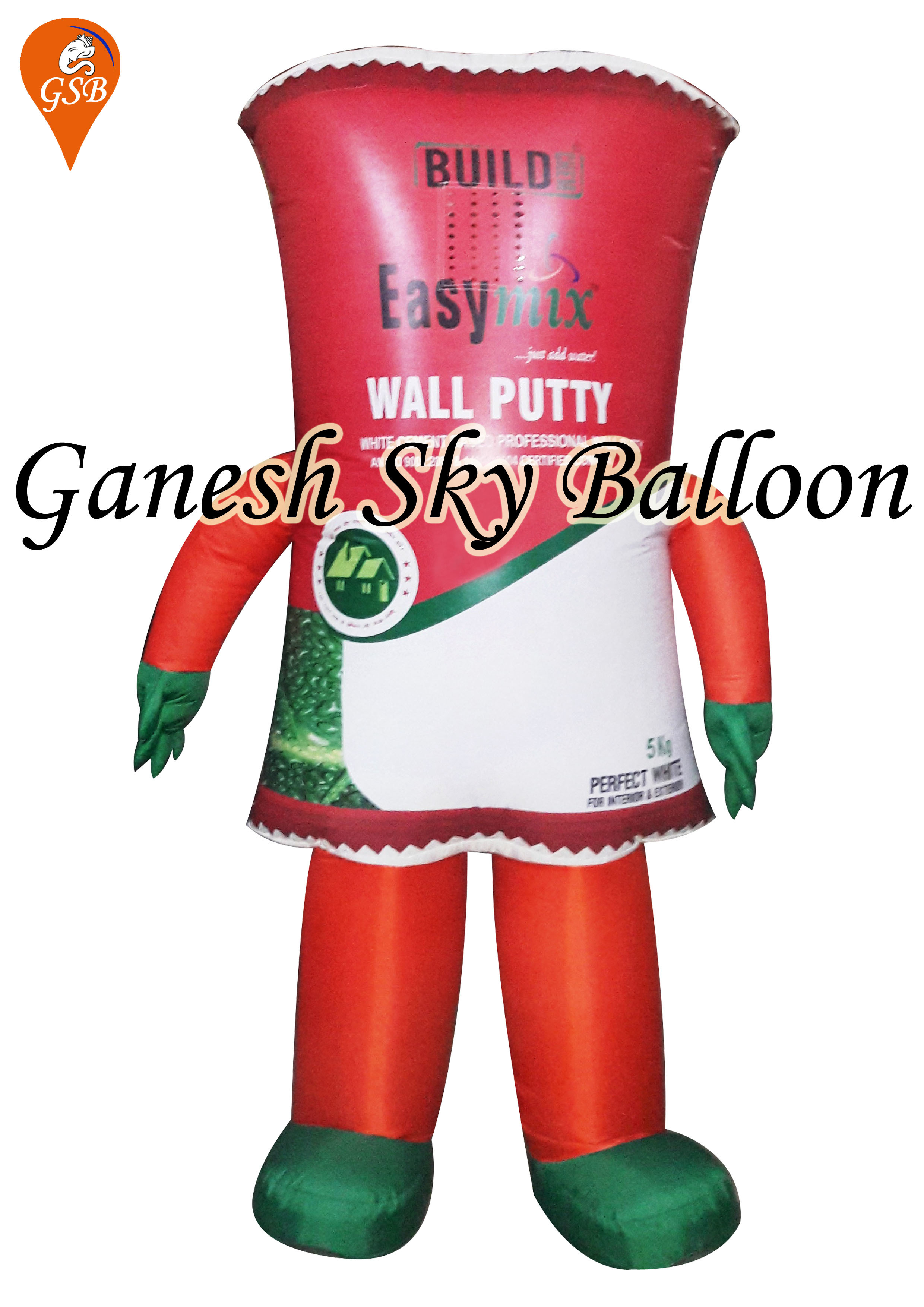Inflatable Costumes - Nylon Material, 7.5 Feet Size, White Color | Promotional Candy Wrapper Design With Printed Logo