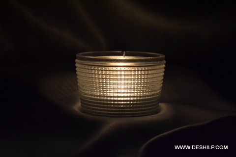 Polishing Dotted Glass Shape Candle Holder