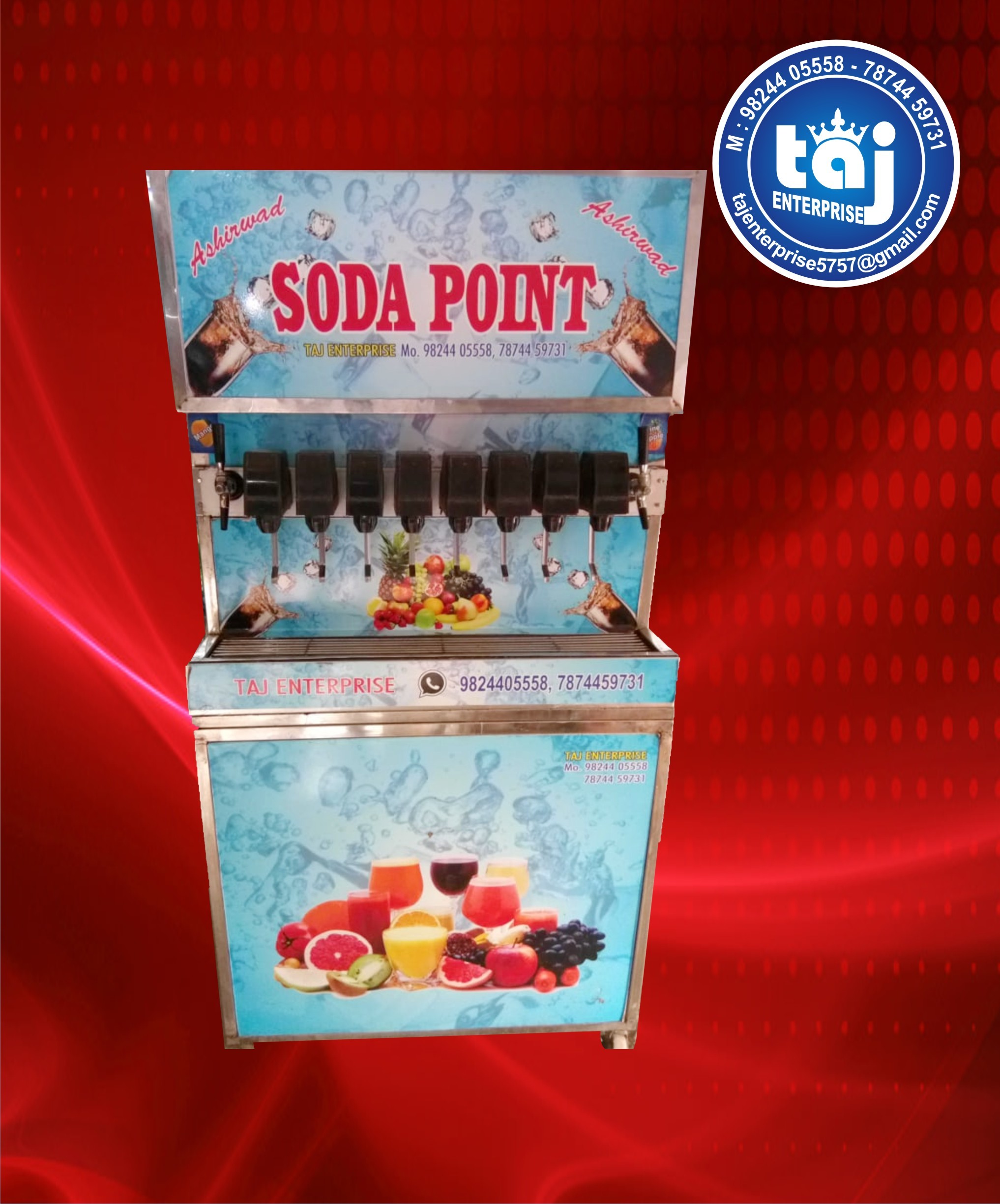 Multi Flavour Soda Machine Capacity: 1200 Glass Per Day Ton/day
