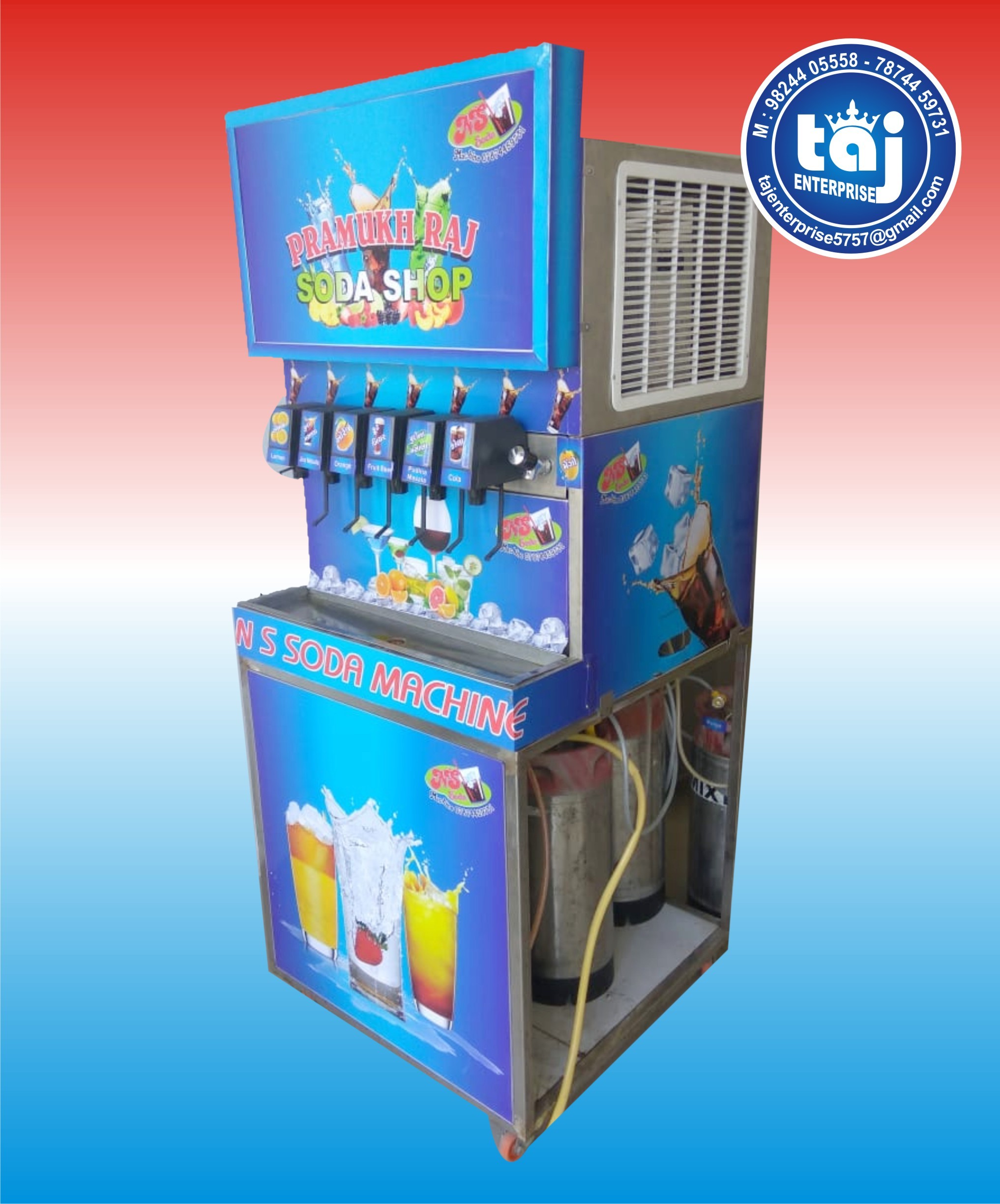 Multi Flavour Soda Machine Capacity: 1200 Glass Per Day Ton/day