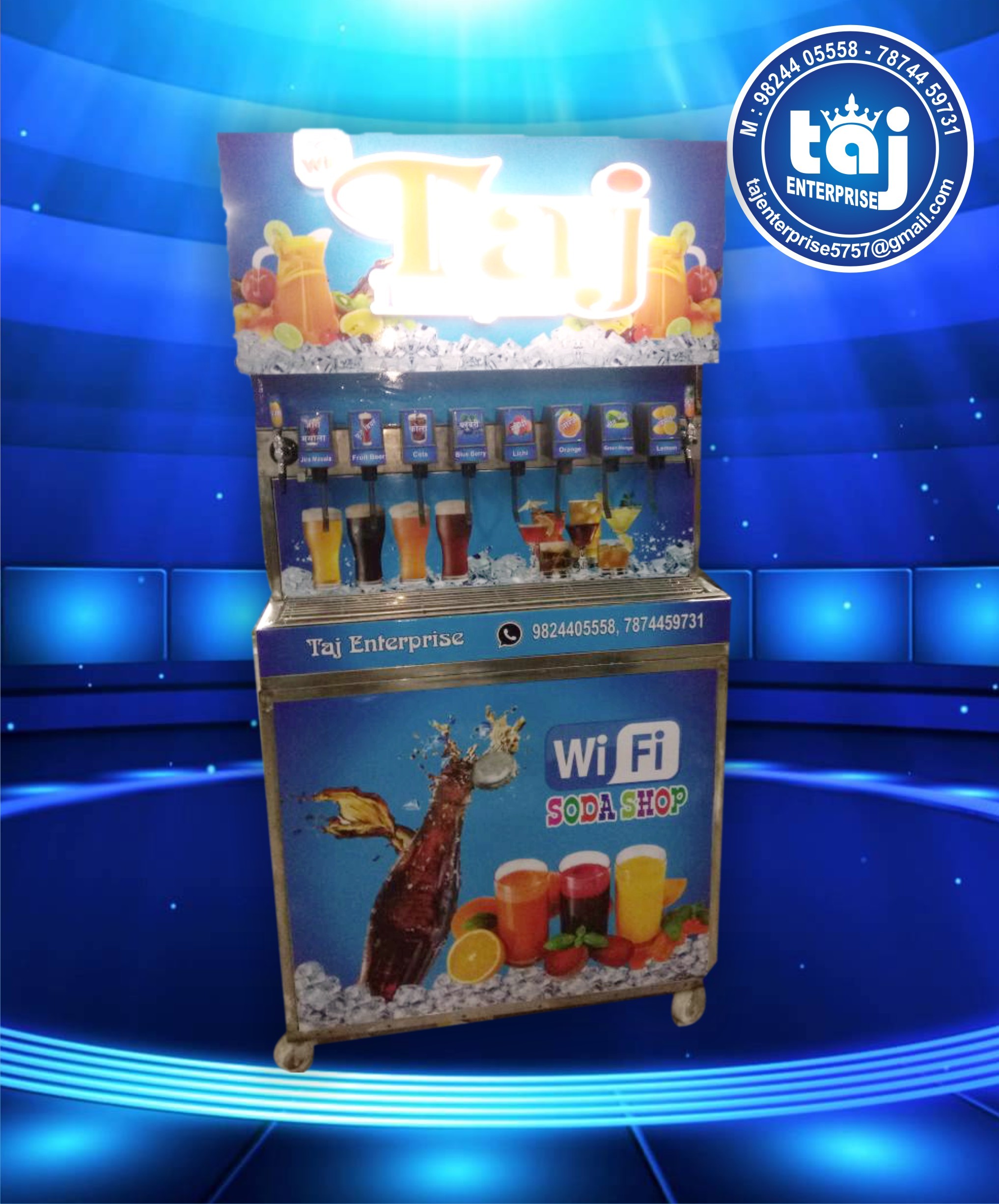 Multi Flavour Soda Machine Capacity: 1200 Glass Per Day Ton/day