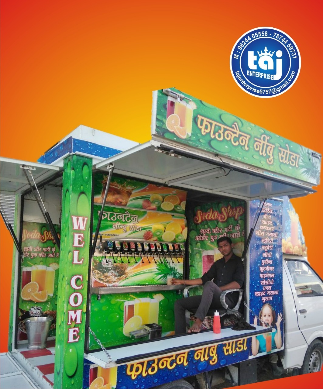Mobile Soda Vending Machine - Stainless Steel, Automatic Operation, 1200 Glasses Per Day | Easy Installation, Robust Design, One-year Warranty