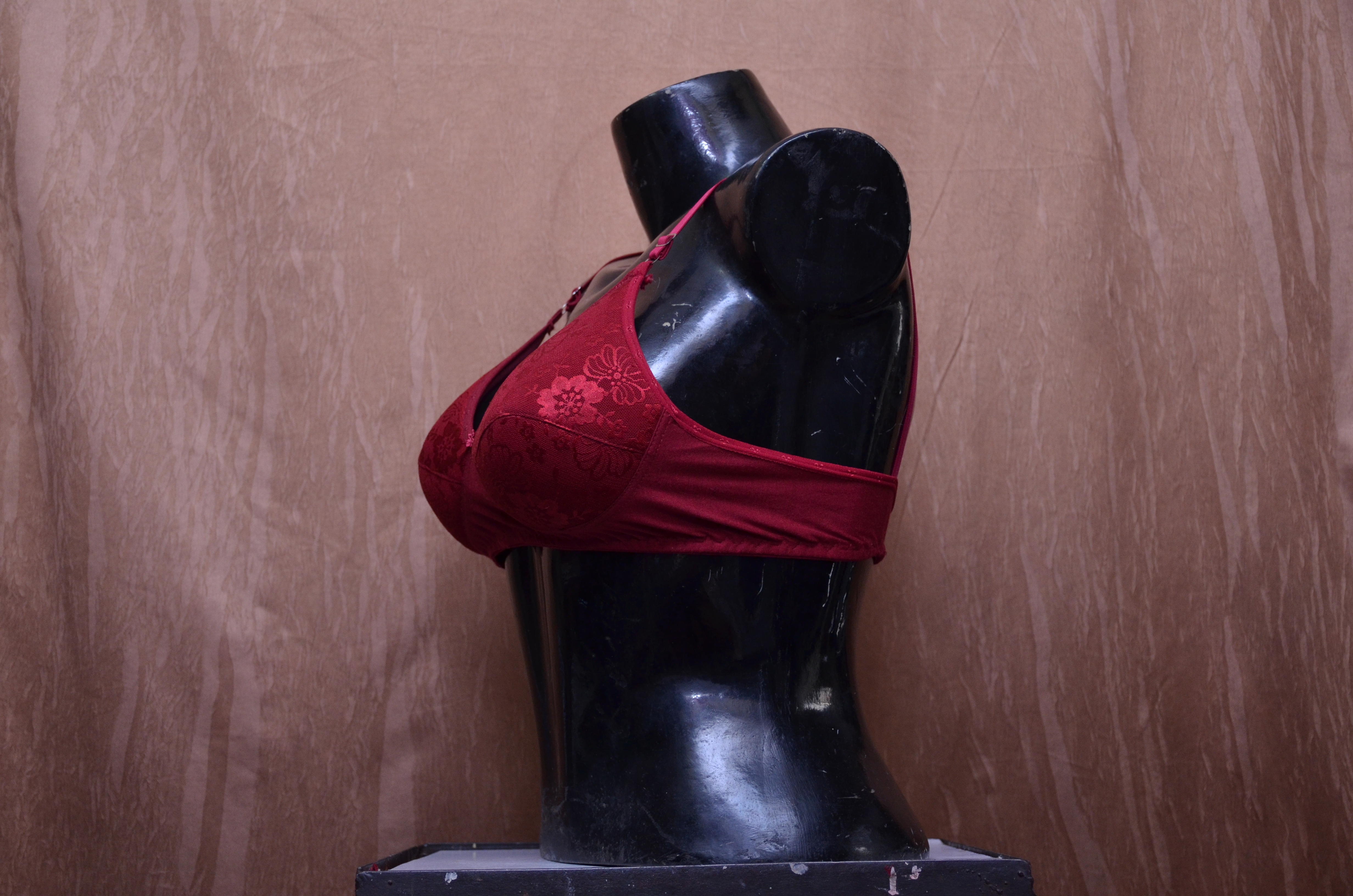 Ladies Power Net Form Bra - Cotton, Size 30 To 40, Colors Red Maroon Golden Rani Blue Gajri | Soft Foam Padded Cups, Alluring Design With Thin Straps