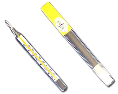 Mercury Thermometer Clinical, Flat, Dual Scale, Extra Large Size