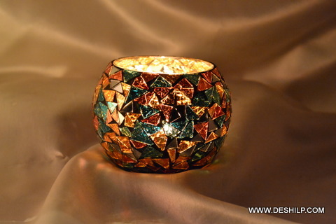 Small T Light Candle Holder For Office Decoration - Material: Glass