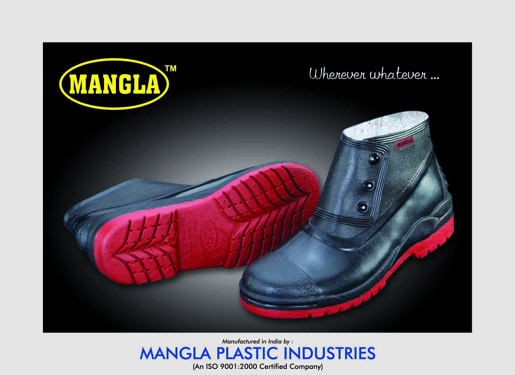 Three Button Ankle Boots - Color: Black And Black /Red