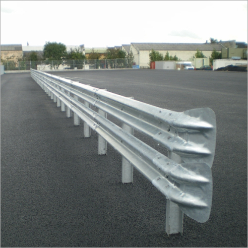 Highway Crash Barriers - Metal, W-Beam 3mm Thickness, 4000mm Effective Length, Silver Color | Galvanized, High Strength, Weather Resistant