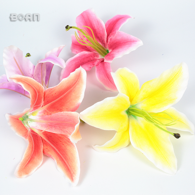 Artificial Flower Lily Head - Silk, Dia 17cm, White, Orange, Pink, Yellow | Durable, Eco-friendly, Rust Proof, Water Resistant, Handmade