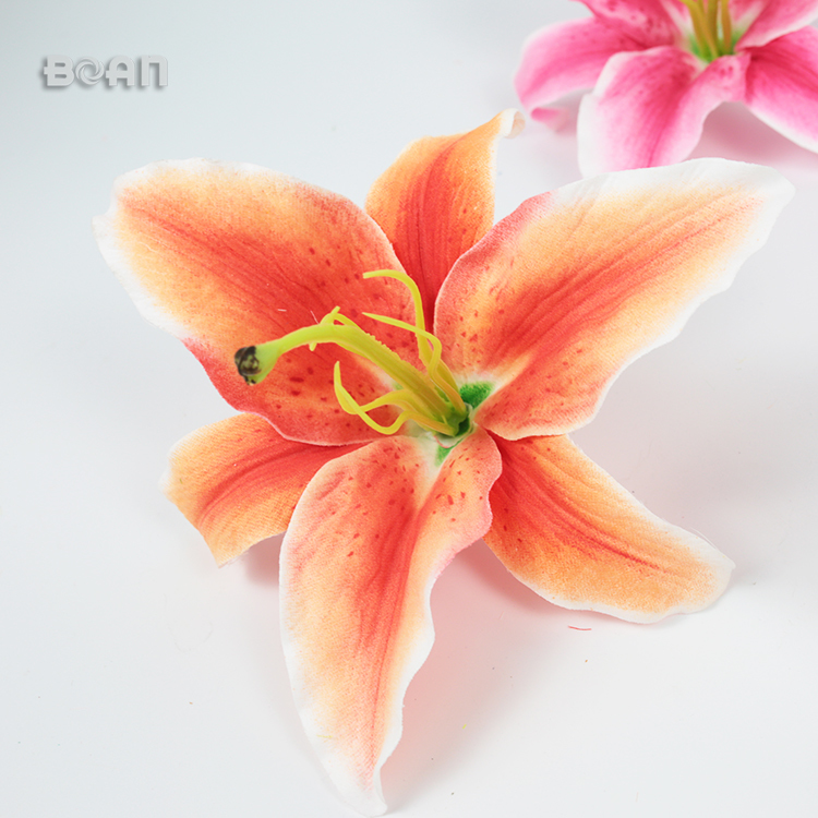 Artificial Flower Lily Head - Silk, Dia 17cm, White, Orange, Pink, Yellow | Durable, Eco-friendly, Rust Proof, Water Resistant, Handmade