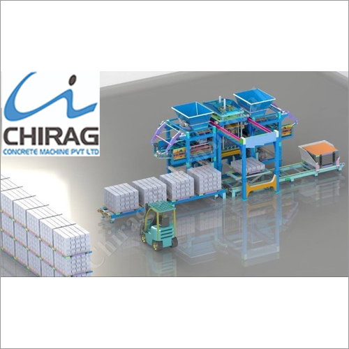 Blue Multifunction Chirag Pallet Free Hollow Block Making Machine