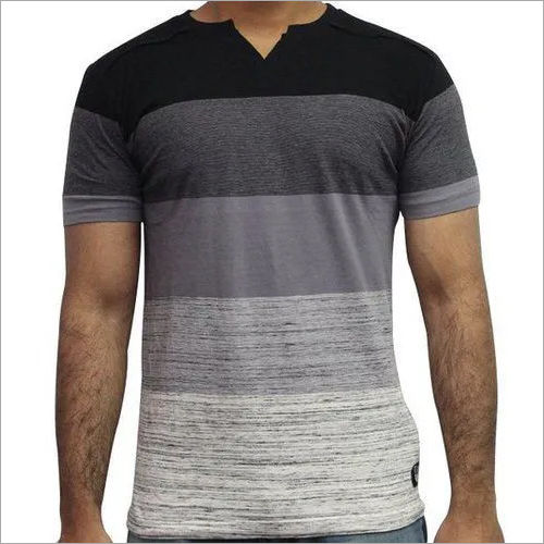 Multicolored Mens Half Sleeve T-shirt