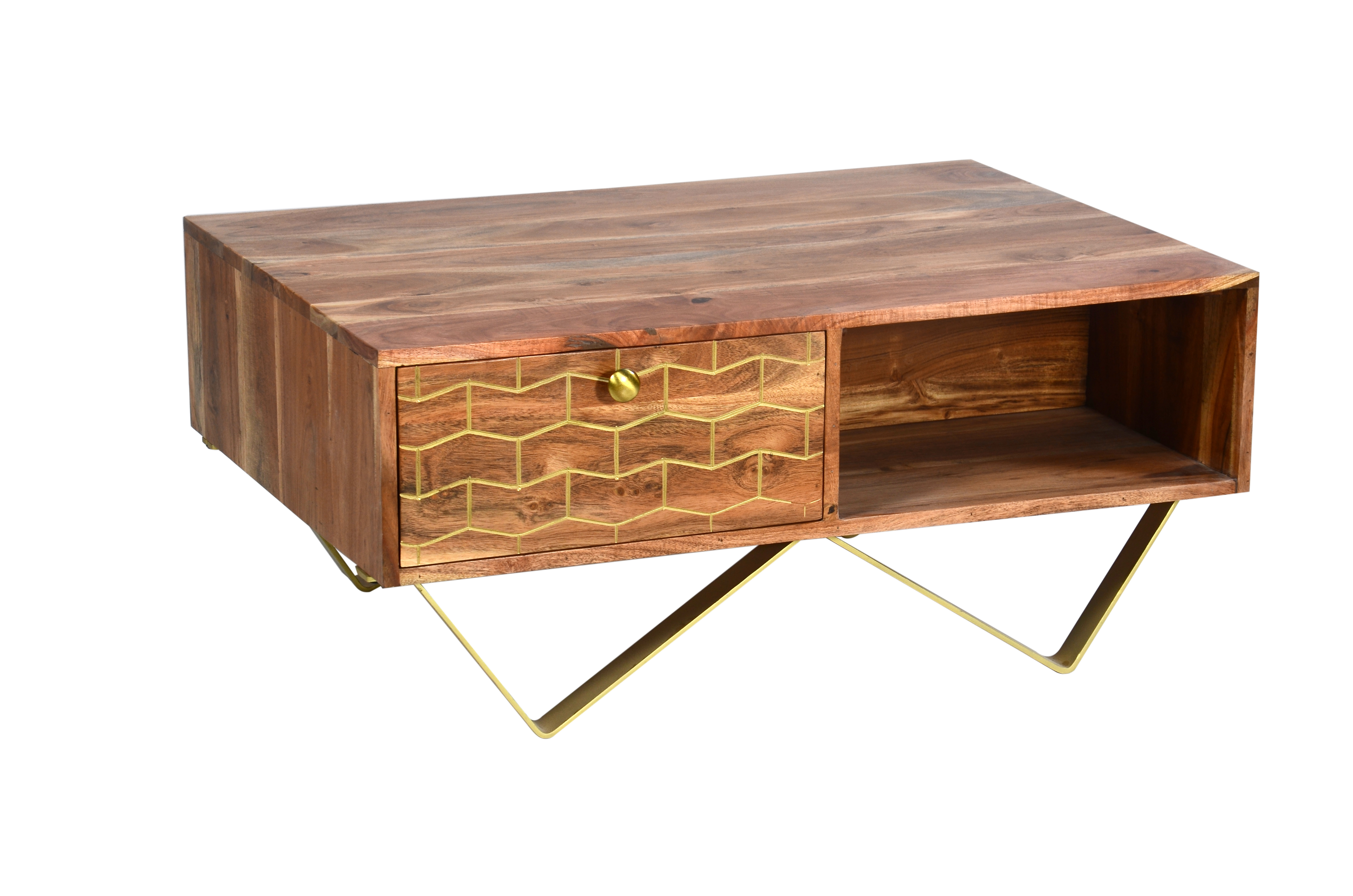 Polish Finish Drawer Coffee Table