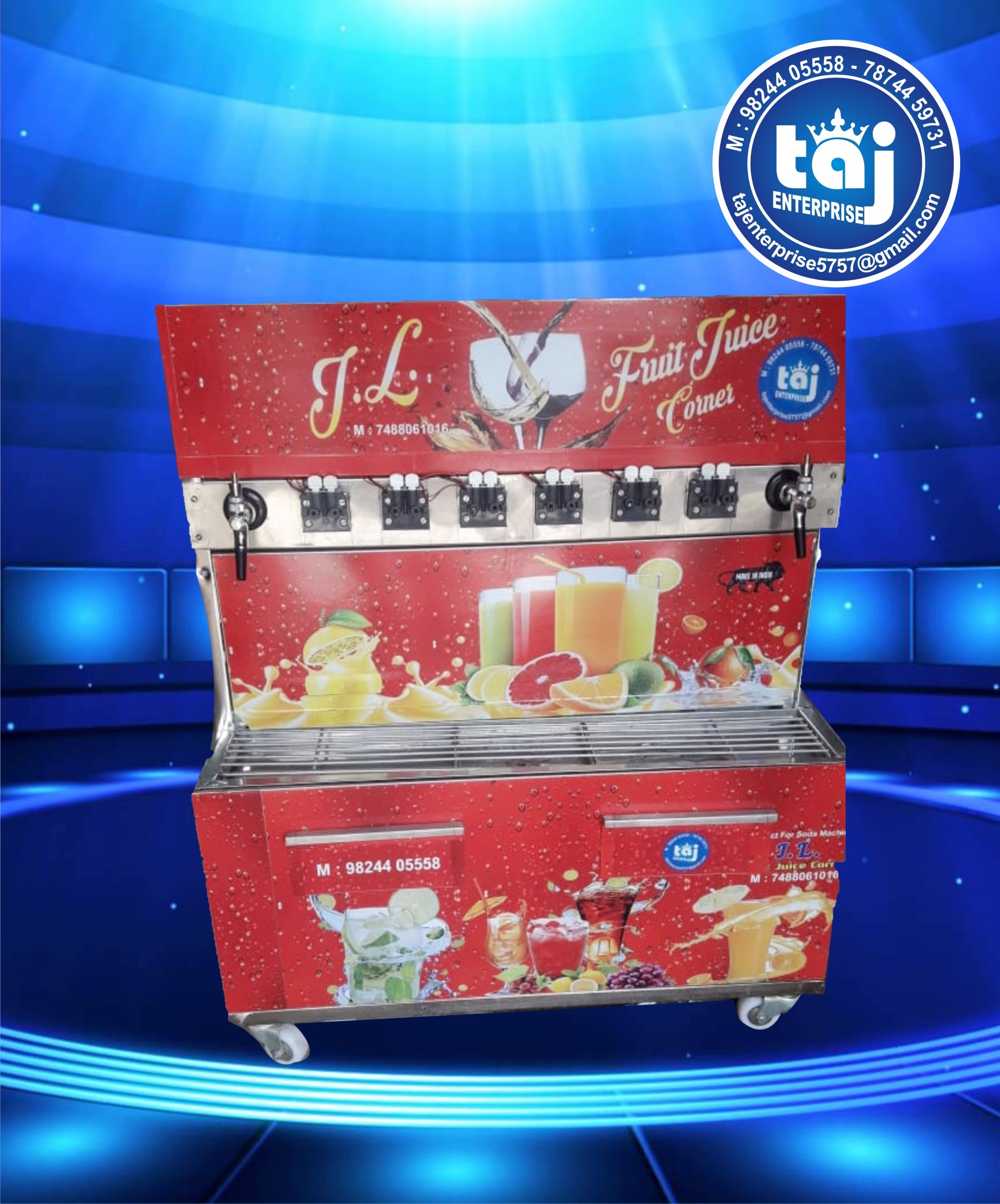 Flavor Soda Fountain Machine - Stainless Steel, Semi Automatic, 1200 Glass Capacity Per Day | Easy Operation, Low Maintenance, Enhanced Durability