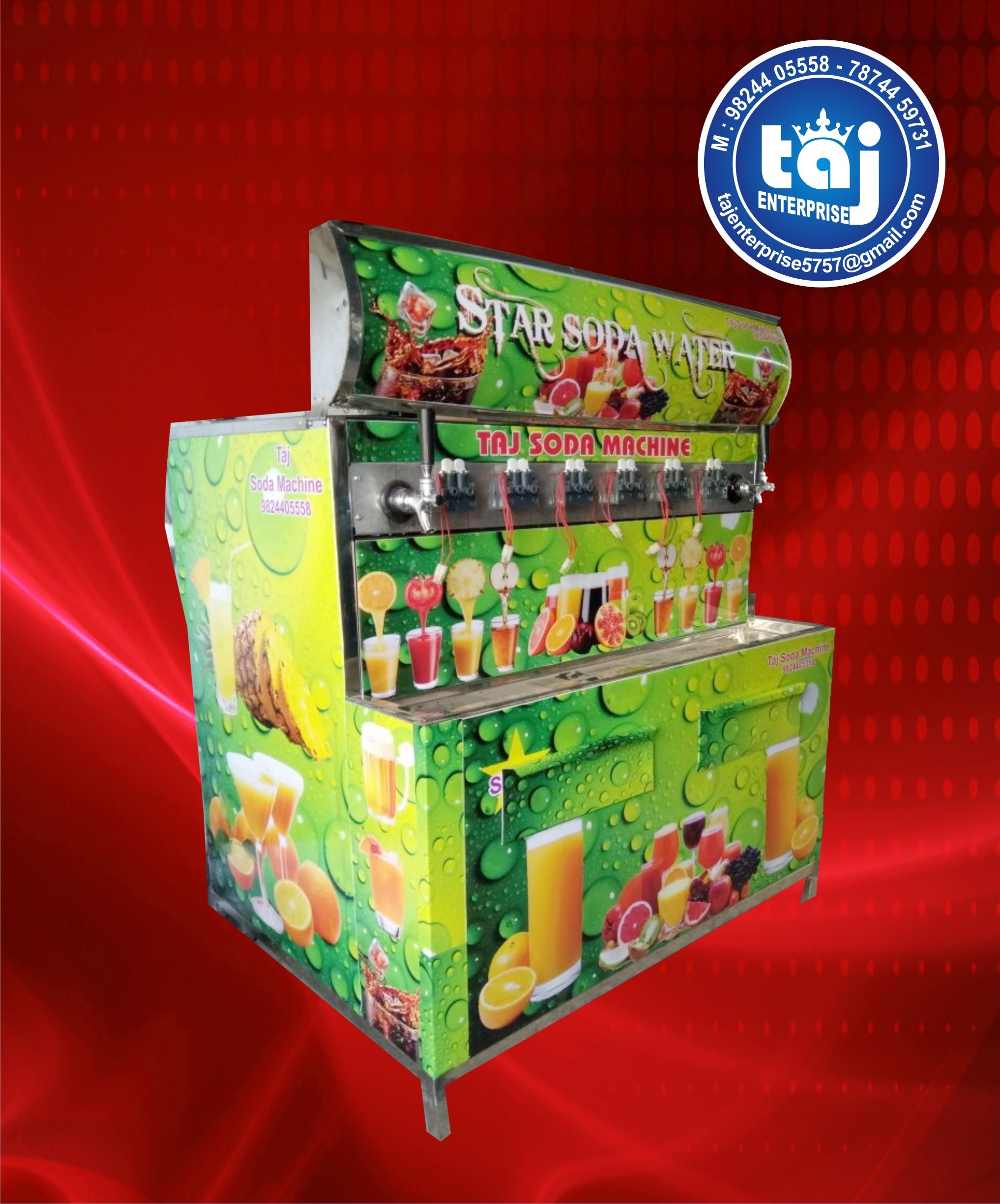 Flavor Soda Fountain Machine - Stainless Steel, Semi Automatic, 1200 Glass Capacity Per Day | Easy Operation, Low Maintenance, Enhanced Durability