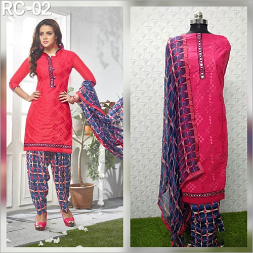 Ladies Unstitched Cambric Cotton Suit