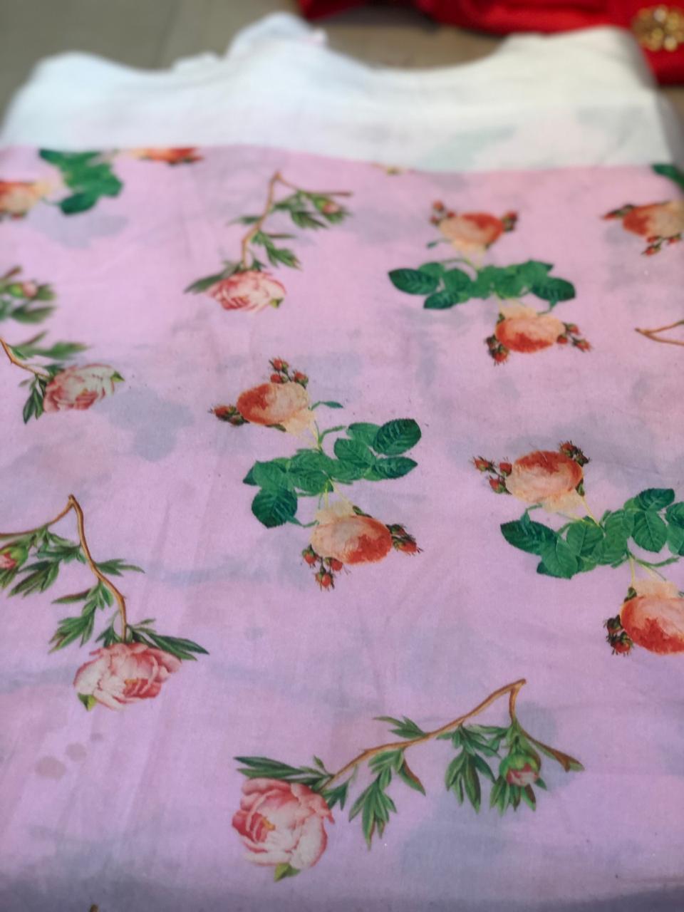 Designer Multicolor Digital Printed Fabric