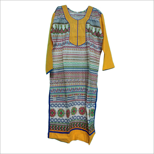 Ladies Printed Kurti - Cotton, S to XXXL, Multicolor, 3-4th Sleeve | Breathable, No Fade, Washable, Ideal for Daily Wear and Formal Occasions