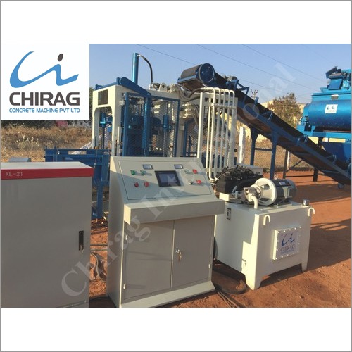Chirag Powerful Performance Cement Brick Machine - Super-strong Steel Structure, Blue Color | Automatic Hydraulic Pressure System, 1-year Warranty, Enhanced Vibrational Efficiency