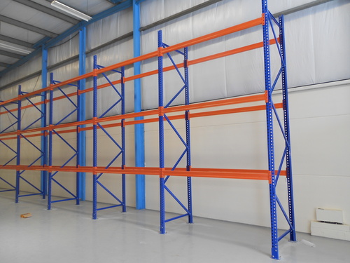 Pallet Racking System - High Steel, 9m Height, Blue and Orange | Heavy Duty Storage, Powder Coated Finish, High Load Capacity, Easily Installed, High Accessibility