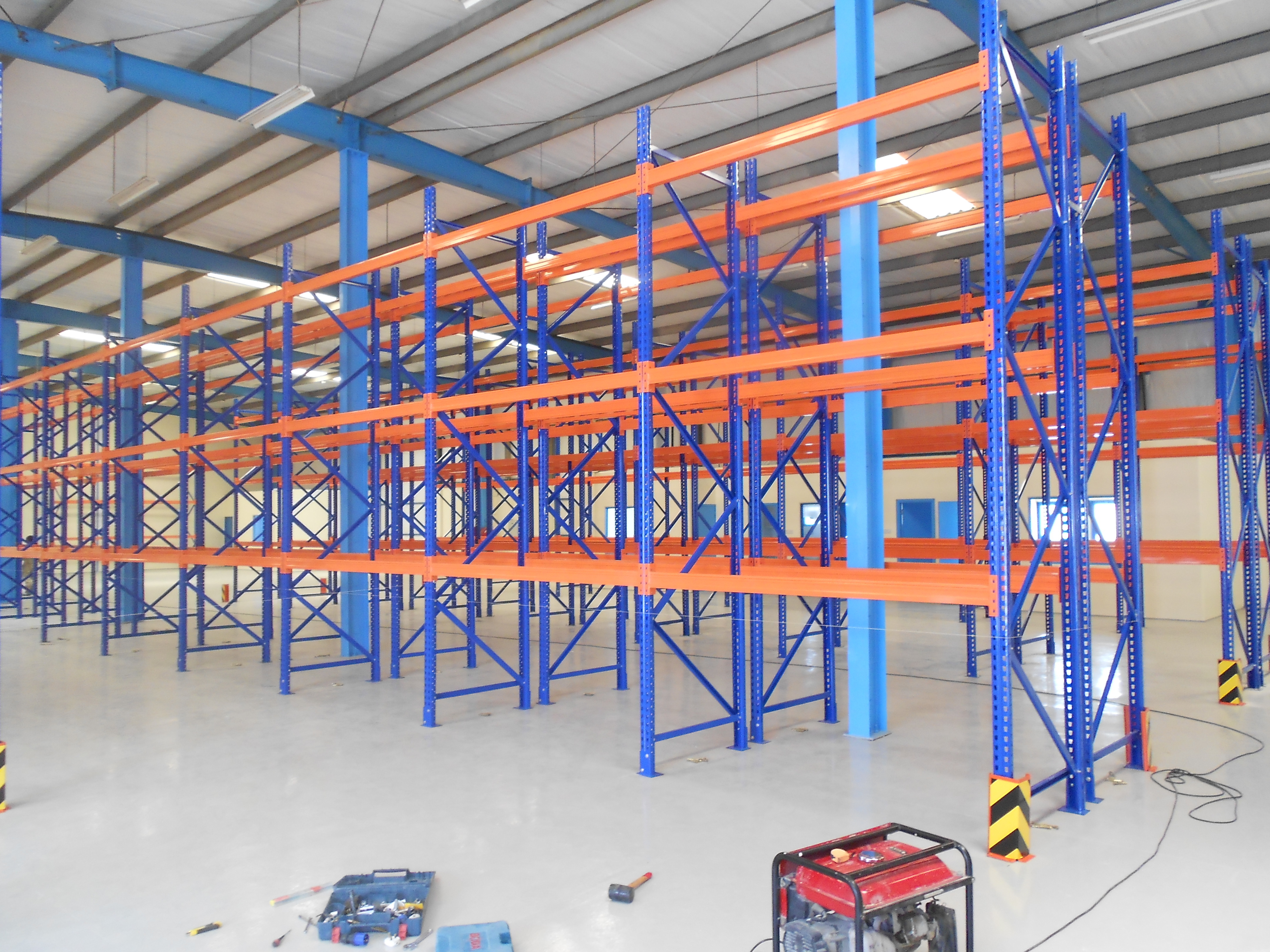 Pallet Racking System - High Steel, 9m Height, Blue And Orange | Heavy Duty Storage, Powder Coated Finish, High Load Capacity, Easily Installed, High Accessibility