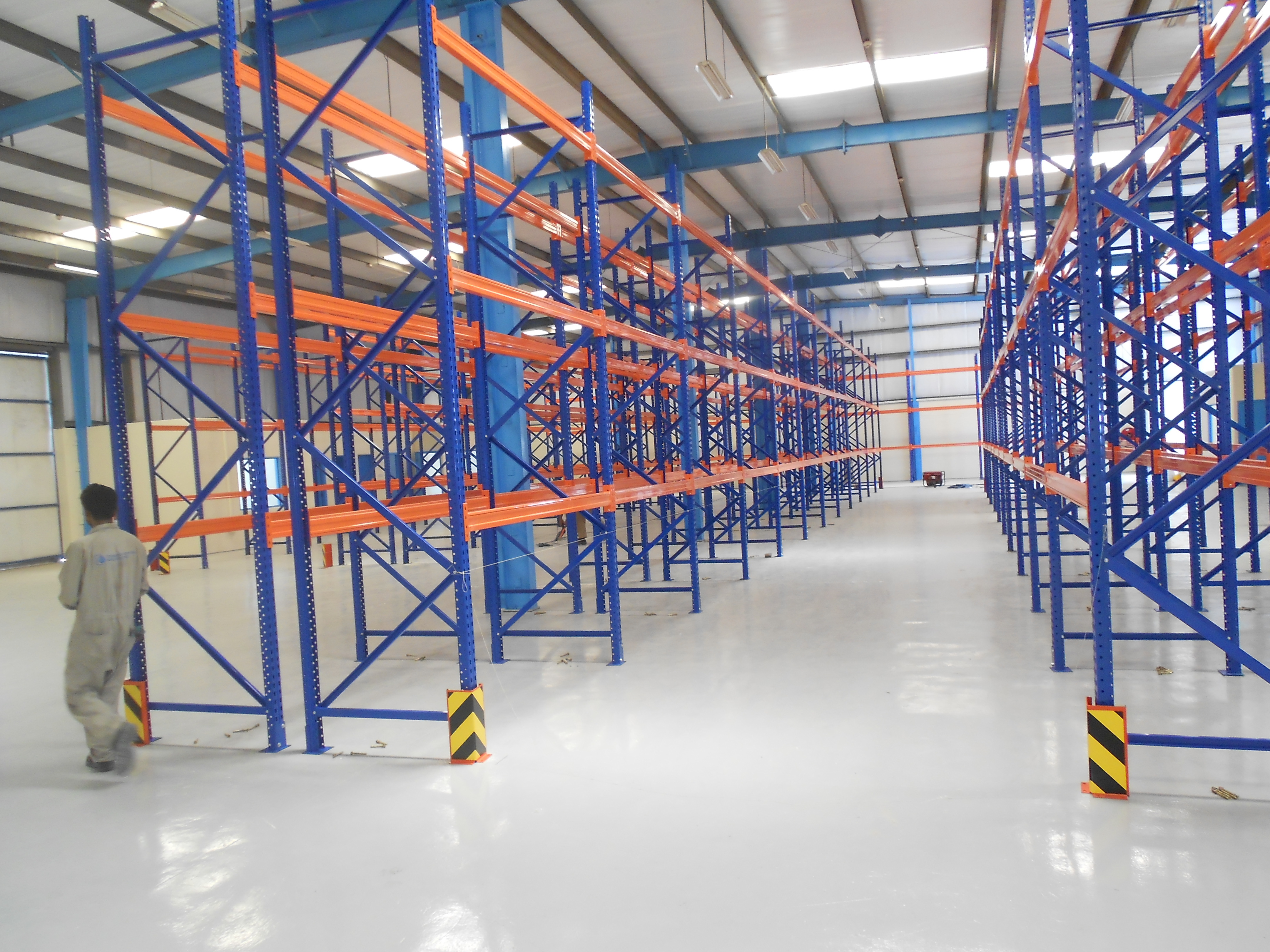 Pallet Racking System - High Steel, 9m Height, Blue And Orange | Heavy Duty Storage, Powder Coated Finish, High Load Capacity, Easily Installed, High Accessibility