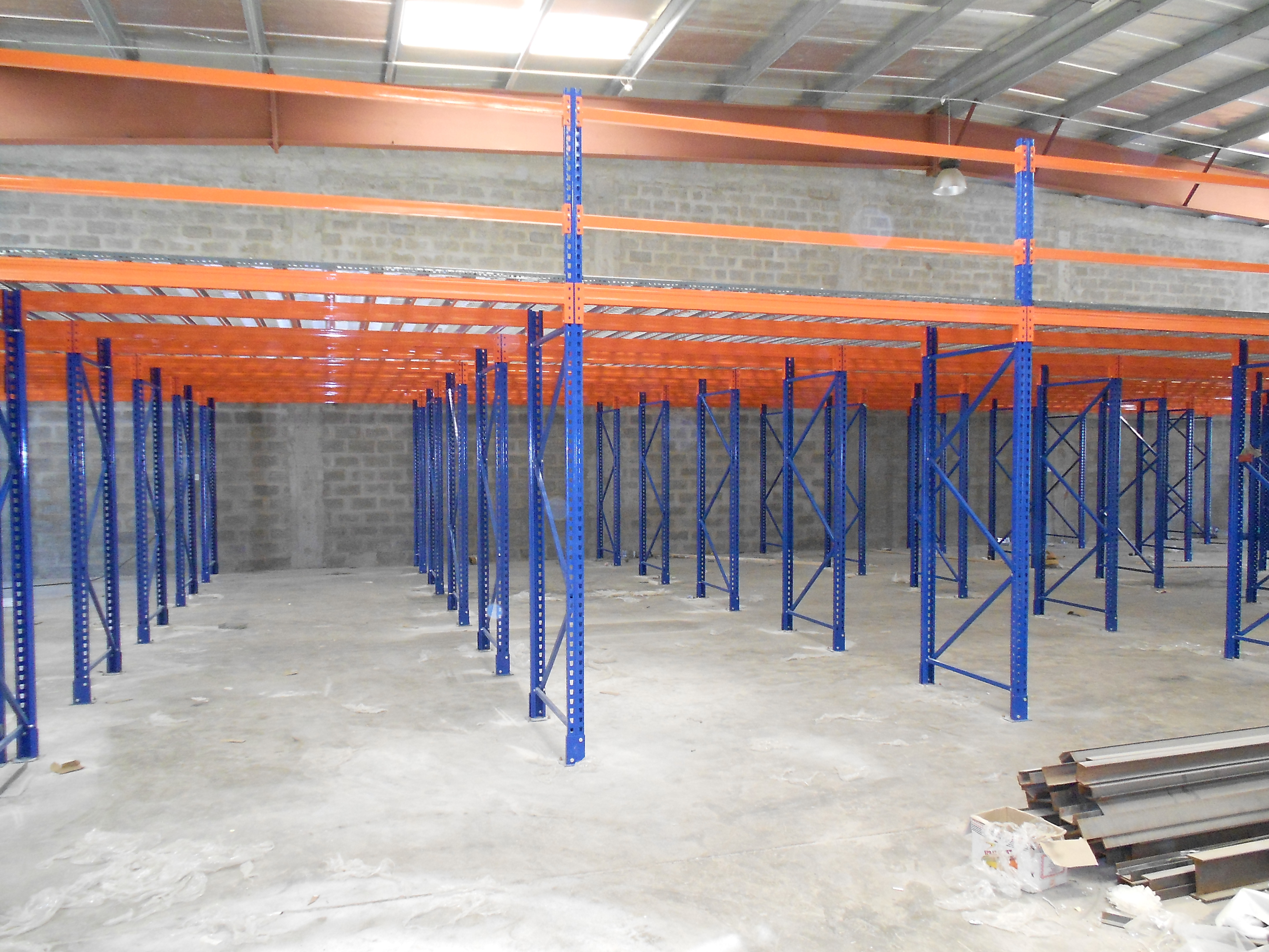 Pallet Racking System - High Steel, 9m Height, Blue And Orange | Heavy Duty Storage, Powder Coated Finish, High Load Capacity, Easily Installed, High Accessibility
