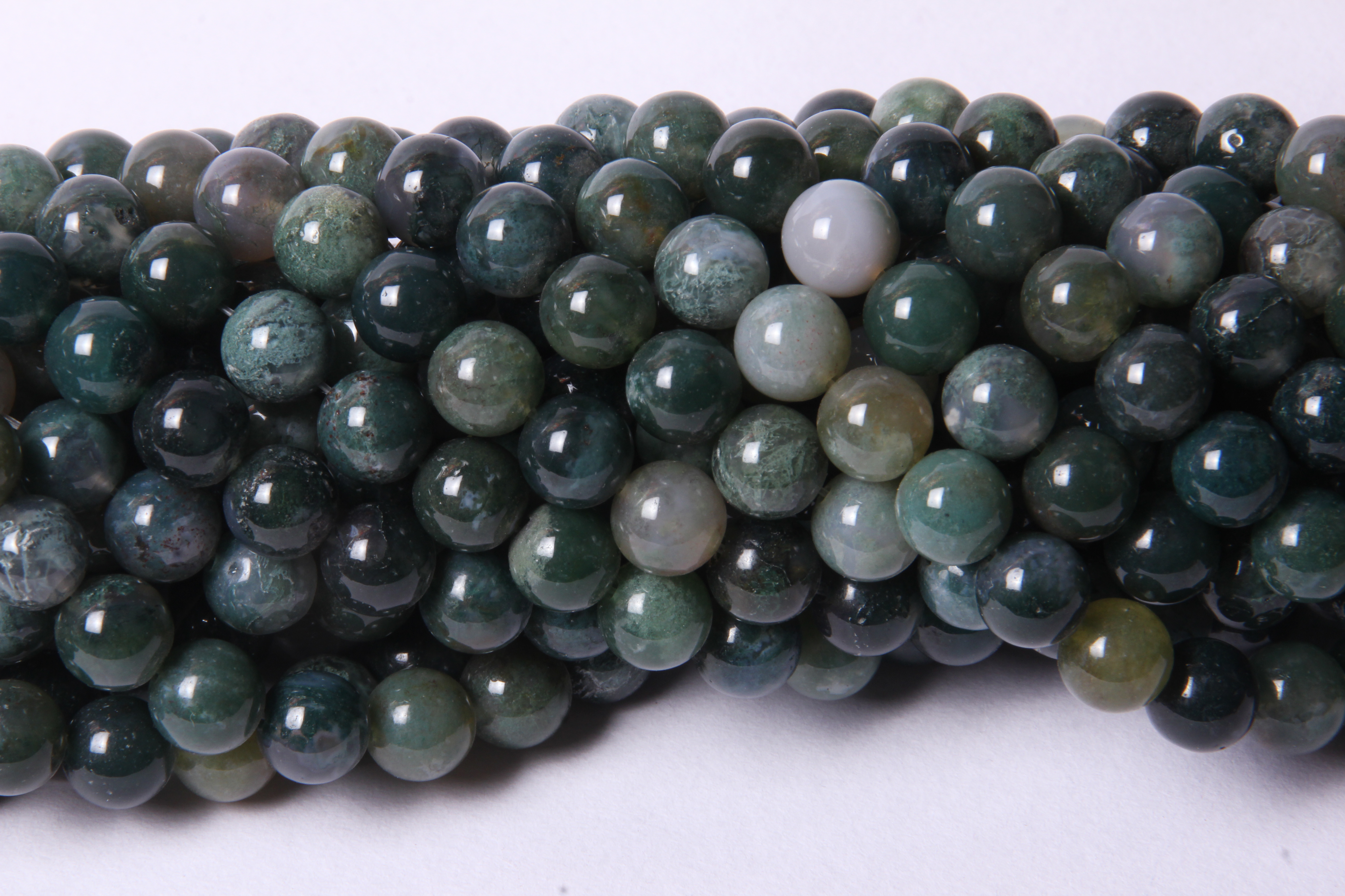 Moss Agate 8 Mm Beads