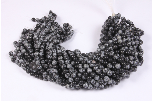 स्नोफ्लेक ओब्सीडियन 8 MM बीड्स