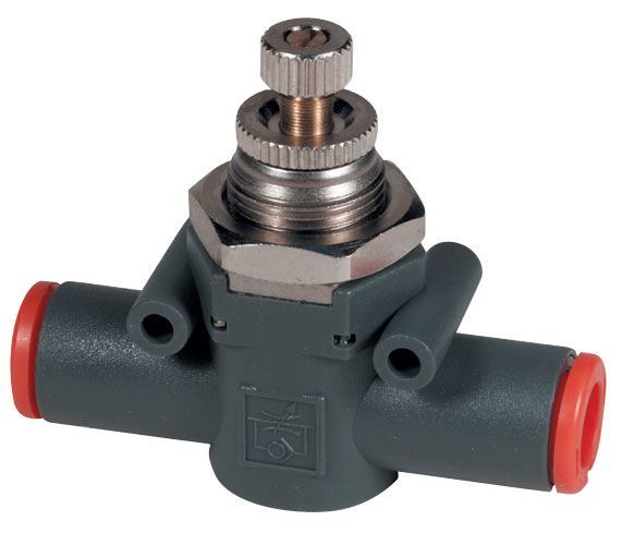 Speed Control Flow Control Valve - Stainless Steel, 4mm-12mm Port Sizes | Elegant Design, 360° Rotating Valve, Precise Air Flow Regulation, Teflon Coated Threads