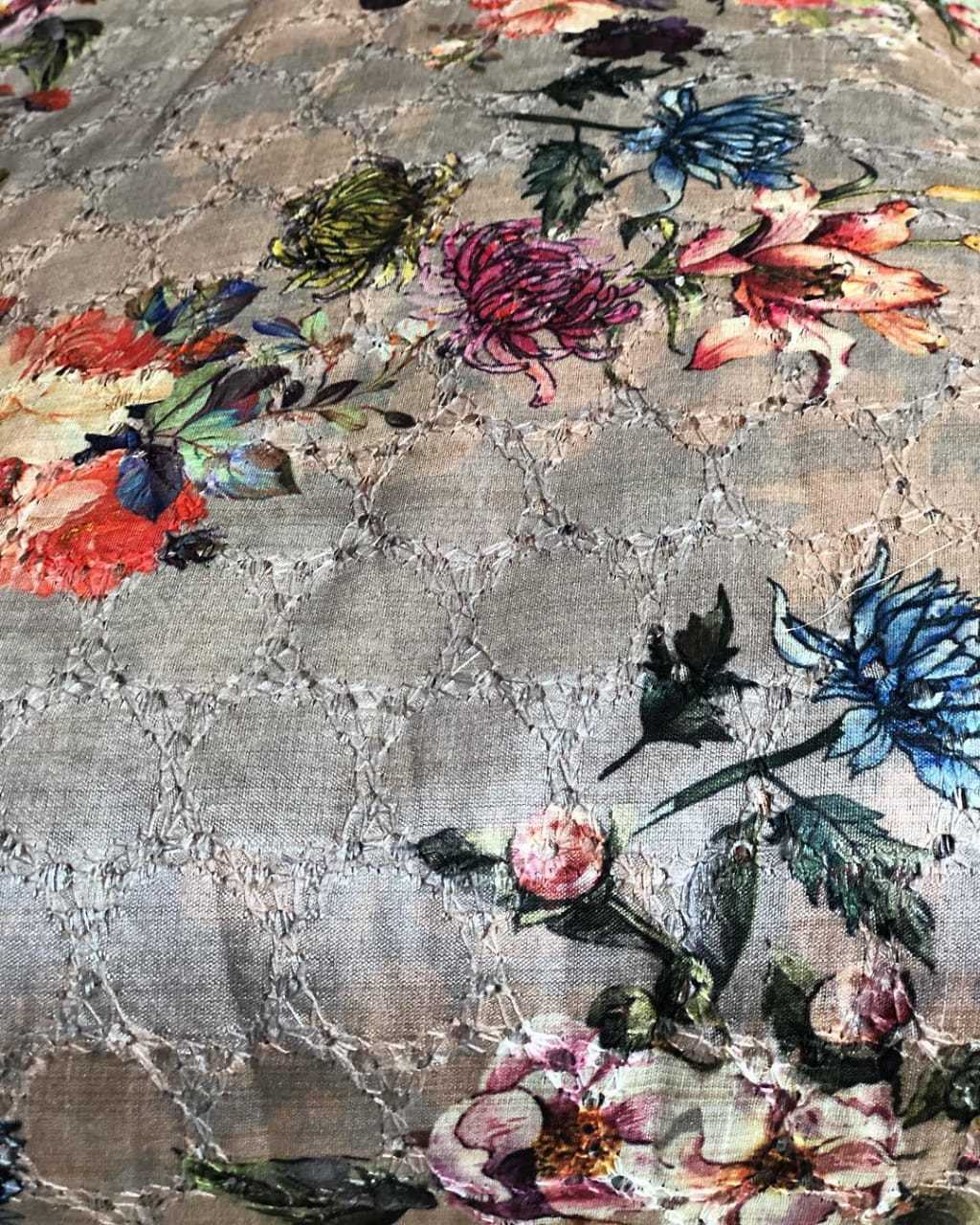 Chikankari Digital Printed Fabric